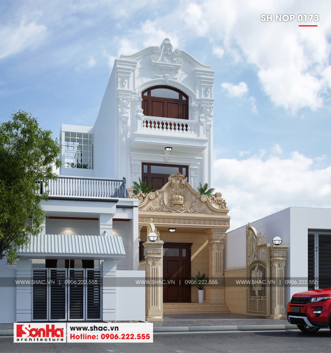 2 Mẫu thiết kế nhà ống phong cách châu âu 3 tầng tại khánh hòa sh nop 0173