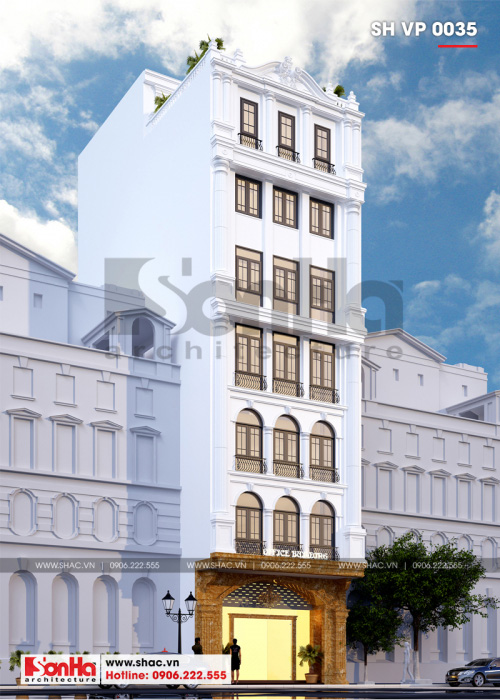 2 Mẫu thiết kế tòa nhà văn phòng 7 tầng tại quảng ninh sh vp 0035