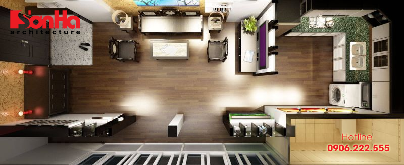 101 Mẫu thiết kế phòng khách liền bếp 15m2 đẹp tiết kiệm không gian nhất  2022