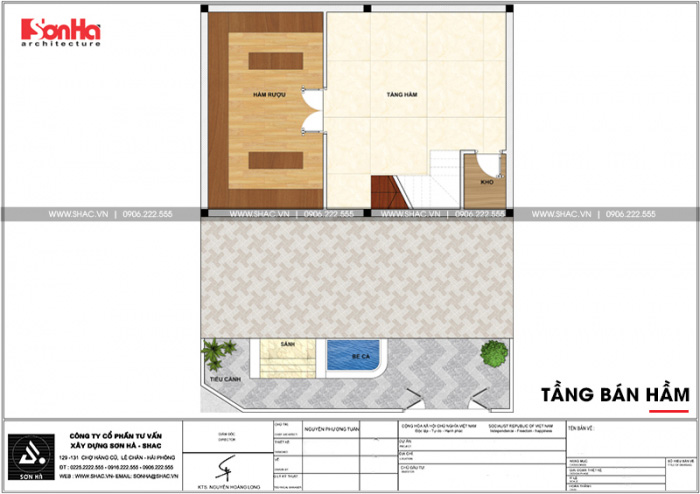 Bản vẽ mặt bằng công năng tầng hầm