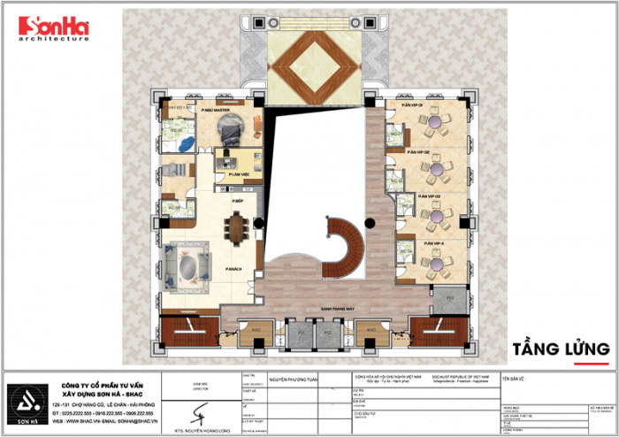 3 Mặt bằng công năng tầng lửng khách sạn tiêu chuẩn 4 sao tại an giang sh ks 0063