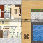 4 Mặt bằng công năng tầng 1 biệt thự hiện đại có hồ bơi tại thái bình sh btd 0068