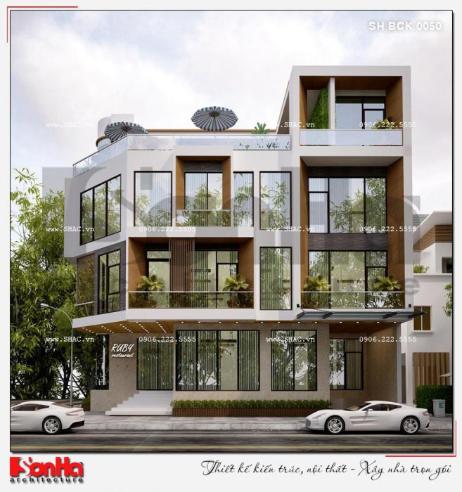 4 Mẫu thiết kế phương án 2 nhà hàng hiện đại tại bắc ninh sh bck 0050