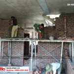 5 Ảnh thực tế thi công nhà ống pháp có gara ô tô tại hải phòng sh nop 0175