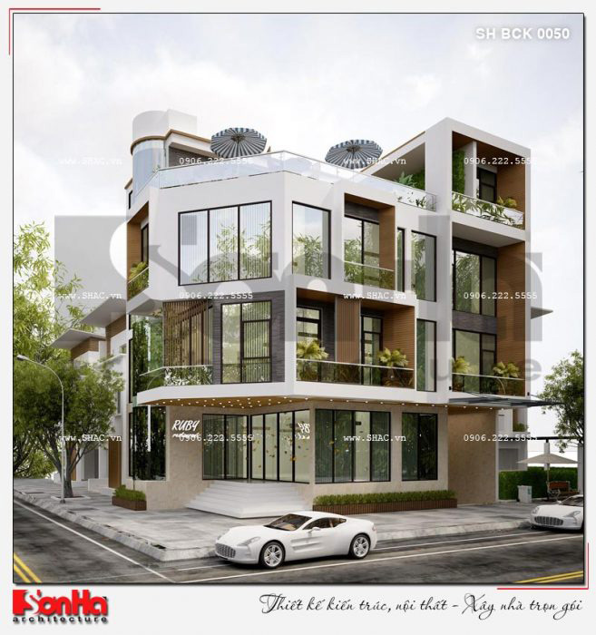 5 Thiết kế phương án 2 nhà hàng 4 tầng tại bắc ninh sh bck 0050