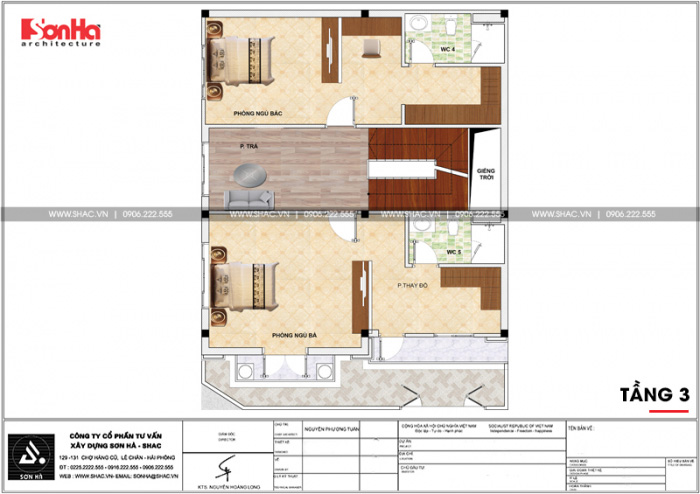 Bản vẽ mặt bằng công năng tầng 3