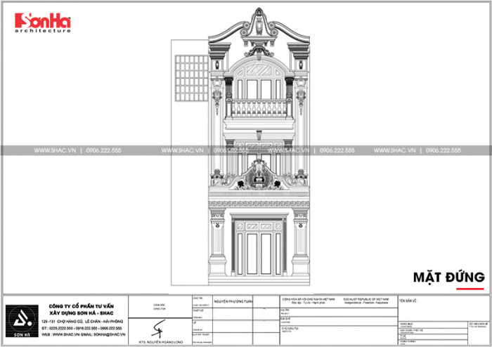 7 Mặt đứng d a nhà ống phong cách châu âu 3 tầng tại khánh hòa sh nop 0173