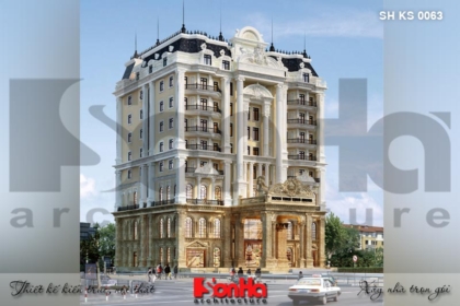 BÌA thiết kế khách sạn kiến trúc tân cổ điển mặt tiền 29.8m tại an giang sh ks 0063