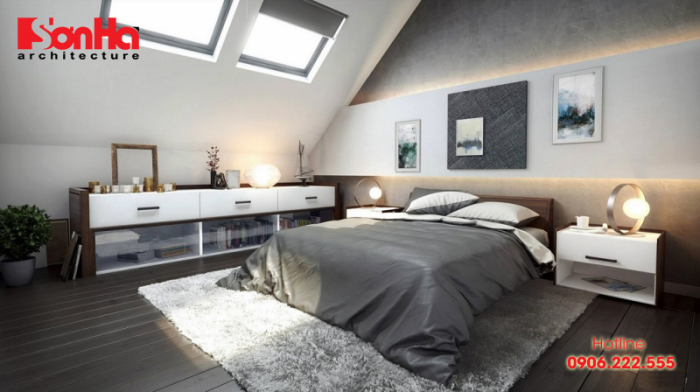 Đây cũng là một mẫu thiết kế phòng ngủ giản dị mà tuyệt vời cả màu sắc và chi tiết