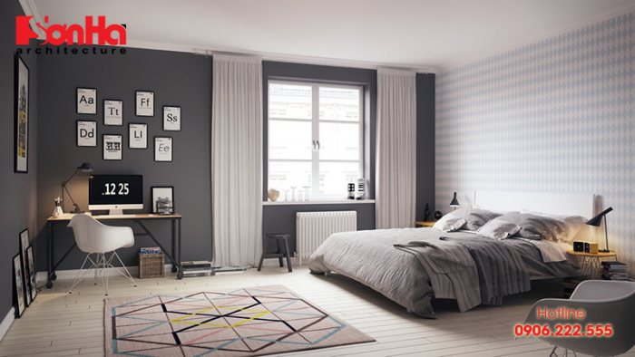 Một mẫu phòng ngủ đẹp được thiết kế theo xu hướng Scandinavian đơn giản