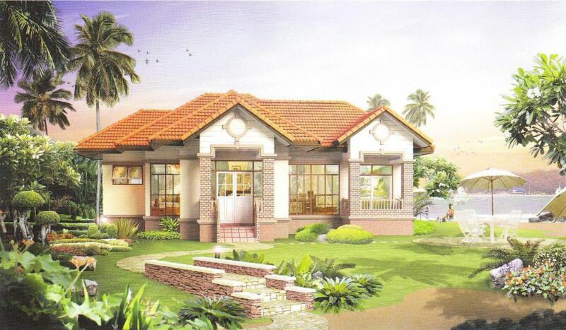 Mẫu nhà biệt thự 1 tầng 5 phòng ngủ phong cách châu Âu Mẫu nhà biệt thự 1 tầng 5 phòng ngủ phong cách châu Âu