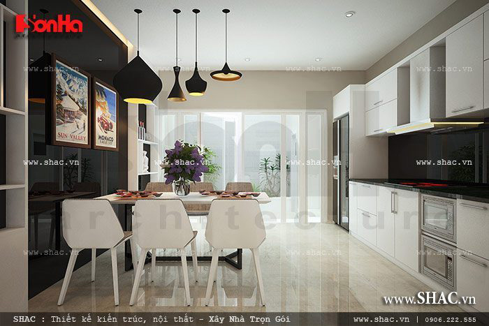 Tham khảo hữu ích cho mẫu thiết kế nội thất bếp ăn hiện đại căn hộ chung cư 