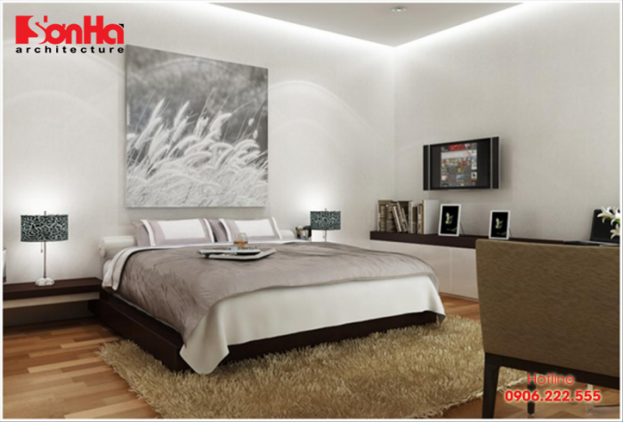 Thêm một ví dụ cho mẫu phòng ngủ đẹp với giấy dán tường