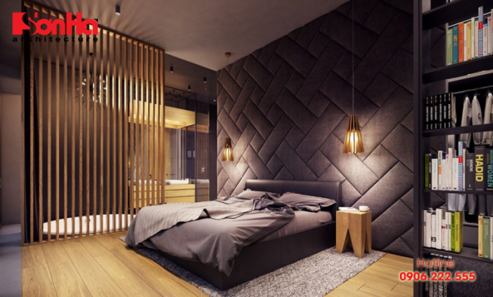 Thêm một ví dụ cho xu hướng trang trí phòng ngủ đẹp với gỗ tái chế