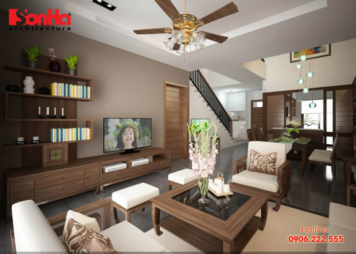 Chi tiết 7 phong cách thiết kế nội thất không bao giờ lỗi mốt 9 Thiết kế nội thất phòng khách phong cách Á Đông cho biệt thự đẹp