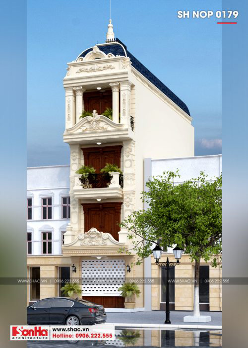 2 Mẫu thiết kế nhà ống phong cách châu âu 4 tầng đẹp tại hải phòng sh nop 0179
