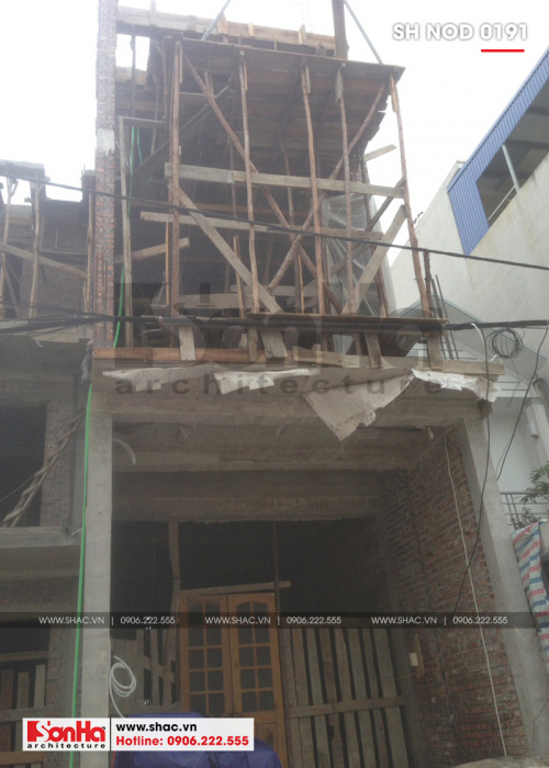 1 Ảnh thực tế thi công nhà ống hiện đại 4 tầng tại hải phòng sh nod 0191