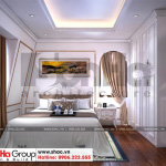 Phòng ngủ tầng áp mái tường chéo (nghiêng)