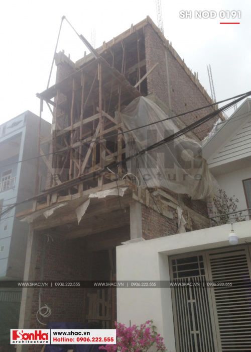 2 Ảnh thực tế thi công nhà ống hiện đại mặt tiền 4m tại hải phòng sh nod 0191