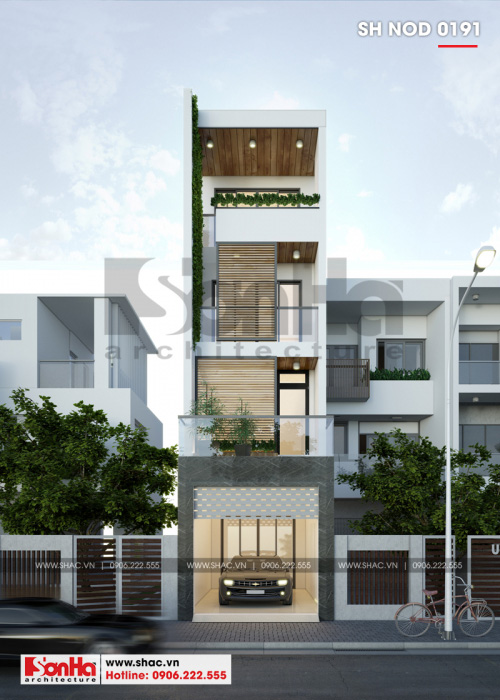 2 Mẫu nhà ống hiện đại mặt tiền 4m tại hải phòng sh nod 0191