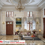 Mẫu nội thất phòng khách biệt thự 3 tầng kiểu tầng cổ điển tại sài gòn sh btp 0130