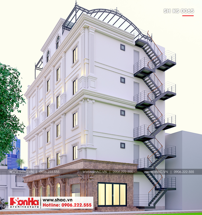 Thang thoát hiểm của khách sạn 2 sao 5 tầng tại phú thọ sh ks 0065