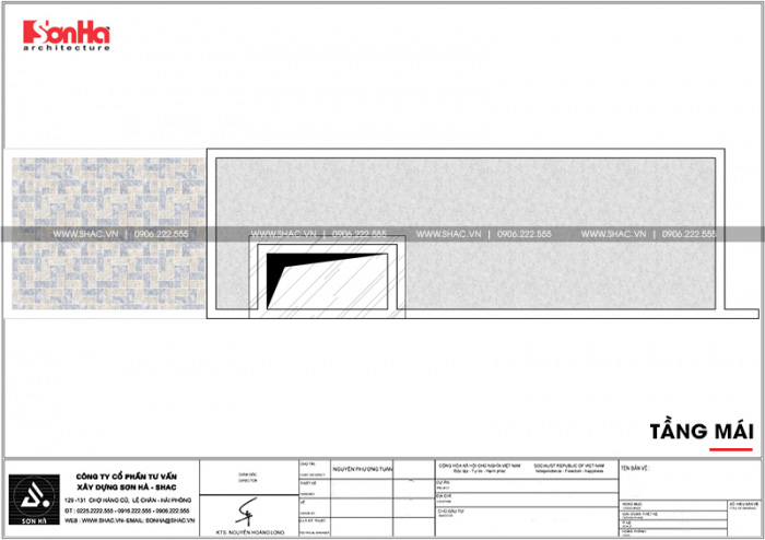Giải pháp bố trí công năng tầng mái nhà ống hiện đại diện tích 76m2 tại Hải Phòng