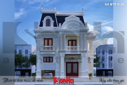 Mẫu biệt thự tân cổ điển 3 tầng hai mặt tiền diện tích 185m2