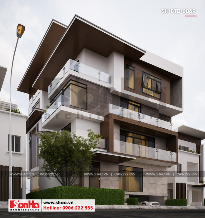 1 Biệt thự hiện đại đẹp có tầng hầm tại thái bình sh btd 0069