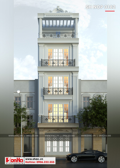 1 Thiết kế nhà ống tân cổ điển đẹp tại hải phòng sh nop 0182