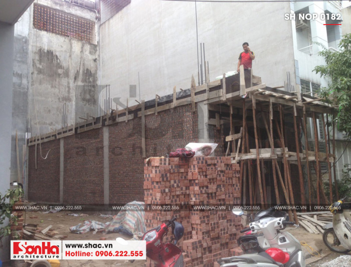 2 Ảnh thực tế thi công nhà ống tân cổ điển 4 tầng tại hải phòng sh nop 0182