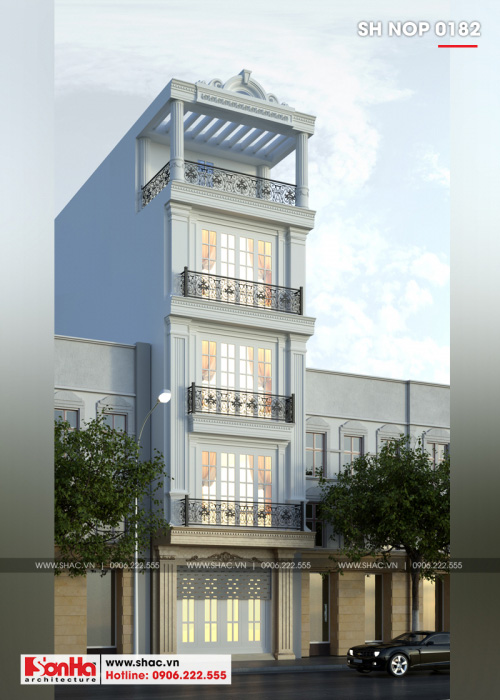 2 Mẫu nhà ống tân cổ điển 4 tầng tại hải phòng sh nop 0182