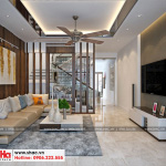 3 Thiết kế nội thất phòng khách nhà ống hiện đại mặt tiền 5m tại hải phòng