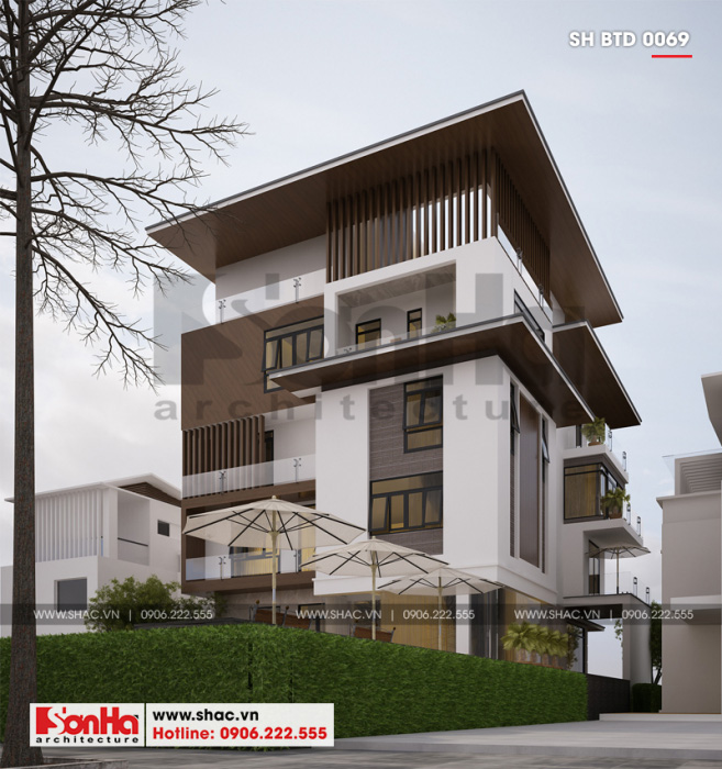 4 Mẫu thiết kế biệt thự hiện đại đẹp tại thái bình sh btd 0069