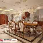 5 Thiết kế nội thất phòng bếp ăn biệt thự tân cổ điển mặt tiền 18,3m tại sài gòn sh btp 0131