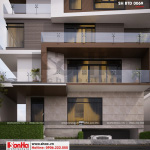 6 Mẫu thiết kế biệt thự hiện đại mặt tiền 15m tại thái bình sh btd 0069