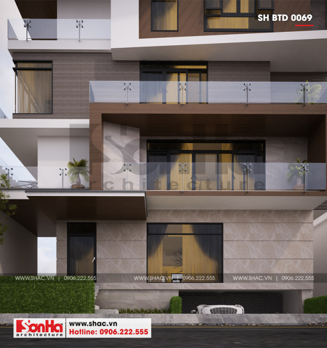 6 Mẫu thiết kế biệt thự hiện đại mặt tiền 15m tại thái bình sh btd 0069