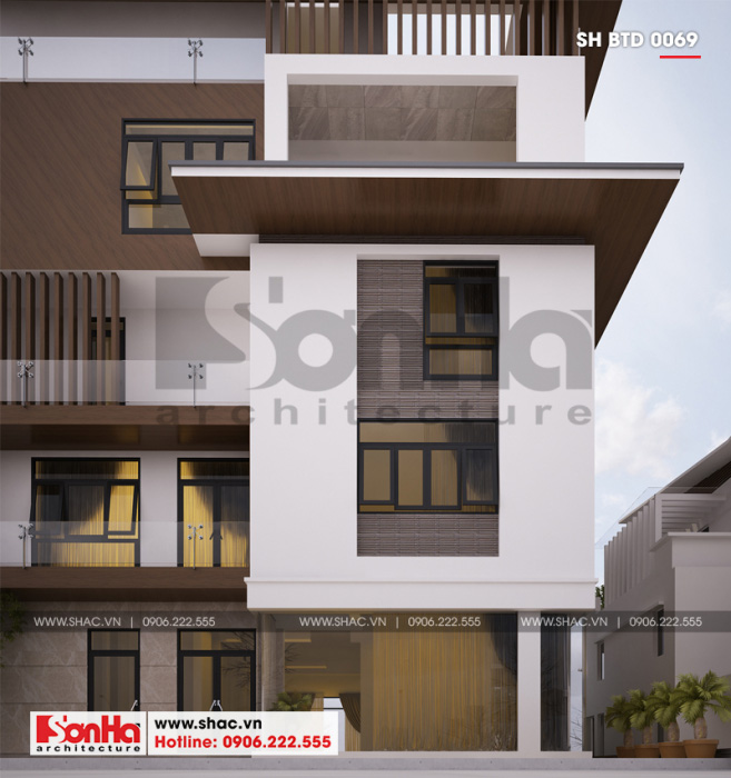 8 Mẫu thiết kế biệt thự hiện đại 5 tầng tại thái bình sh btd 0069