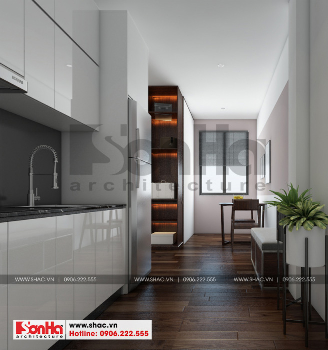 8 Thiết kế nội thất phòng bếp ăn hiện đại phòng 3 căn hộ cho thuê tại hải phòng