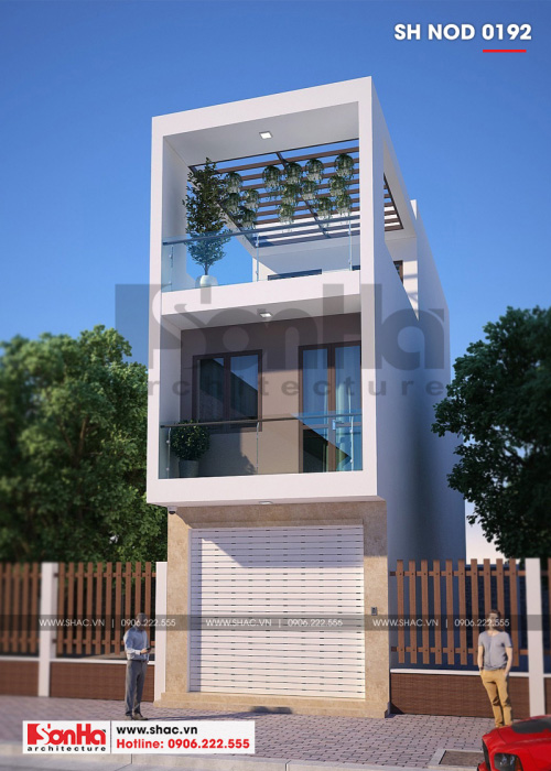 1 Thiết kế nhà ống hiện đại 3 đẹp tại quảng ninh sh nod 0192