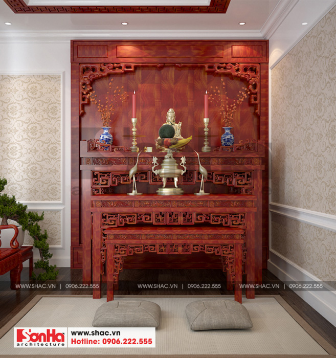 13 Thiết kế nội thất phòng thờ tân cổ điển khu đô thị Senturia Vườn lài An Phú Đông Sài Gòn