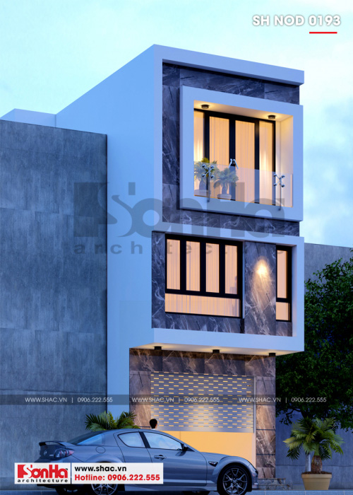 2 Mẫu thiết kế nhà ống hiện đại 3 tầng tại hải dương sh nod 0193