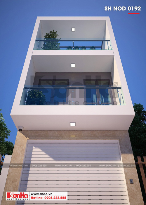 3 Thiết kế nhà ống hiện đại mặt tiền 4m tại quảng ninh sh nod 0192