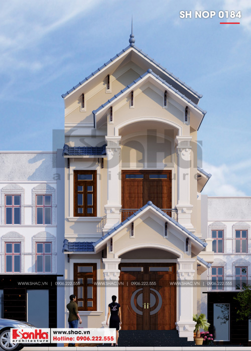 2 Mẫu thiết kế nhà ống tân cổ điển 2 tầng tại phú thọ sh nop 0184