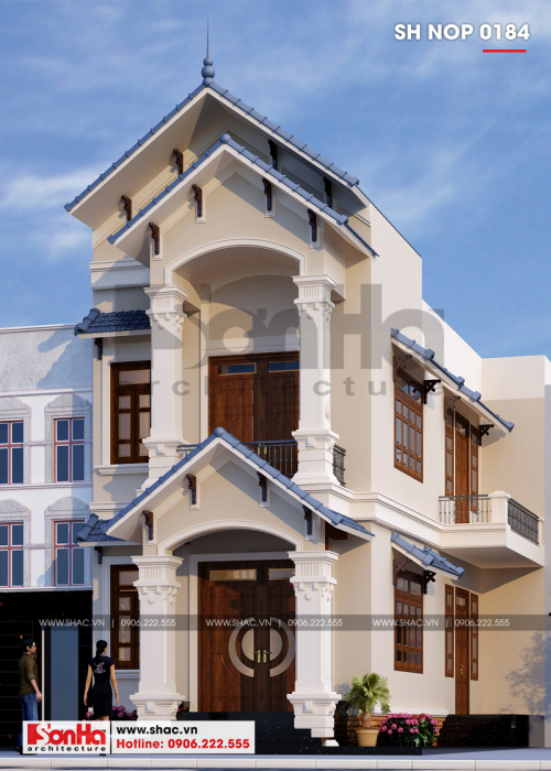 3 Thiết kế nhà ống tân cổ điển mặt tiền 7m tại phú thọ sh nop 0184