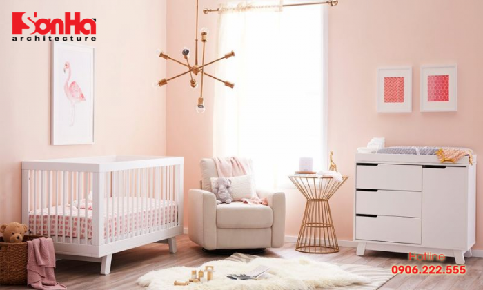 Mẫu thiết kế phòng ngủ trẻ sơ sinh đẹp mắt với gam màu ấn tượng 