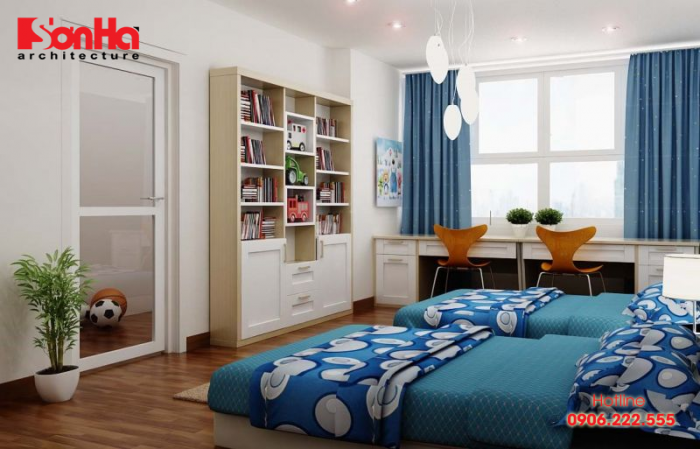 Phòng ngủ cho bé trai với thiết kế thể hiện được sự mãnh mẽ và bản lĩnh 
