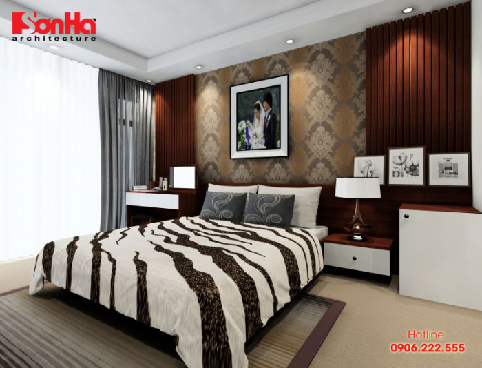 Thiết kế phòng ngủ tân cổ điển với màu sắc hợp thời và tinh tế 