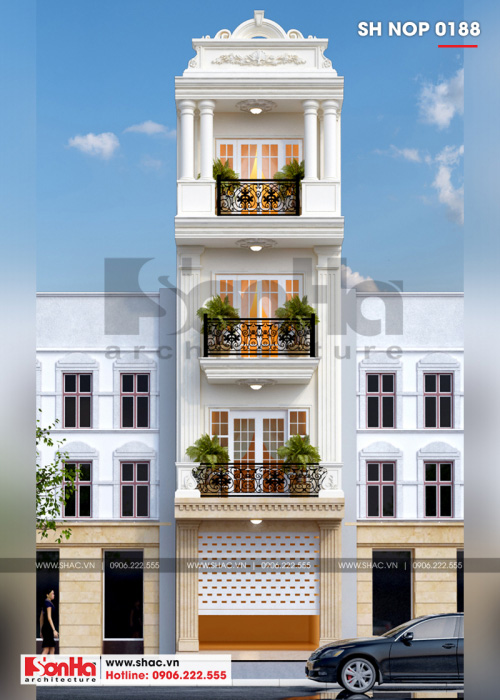 1 Thiết kế nhà ống tân cổ điển đẹp tại hải phòng sh nop 0188