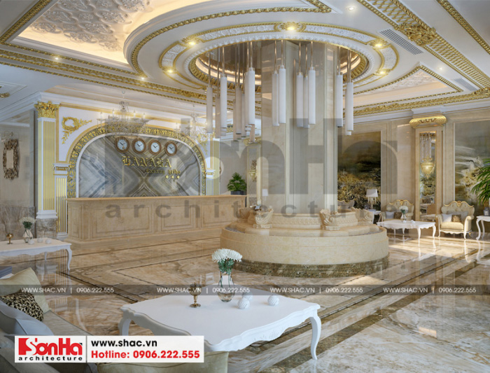 1 Thiết kế nội thất sảnh lễ tân khách sạn đẹp tại bắc ninh